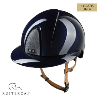 KEP Italia smart nova polish blue with star silver front and logo back - polo visor - beige chinstrap