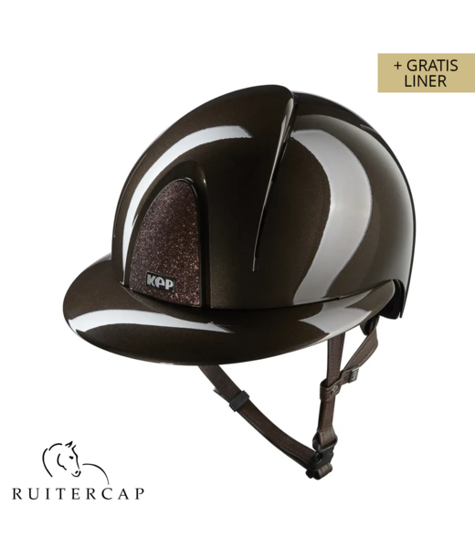 KEP Italia smart nova polish bruin met star bruin voorzijde en glitter logo achterzijde - polo klep - bruin kinbandje