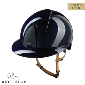 KEP Italia smart nova polish blue with star blue front and glitter logo back - polo visor - beige chinstrap