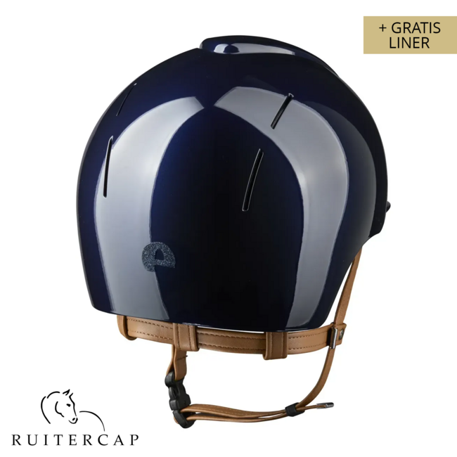 KEP Italia smart nova polish blauw met star blauw voorzijde en glitter logo achterzijde - beige kinbandje