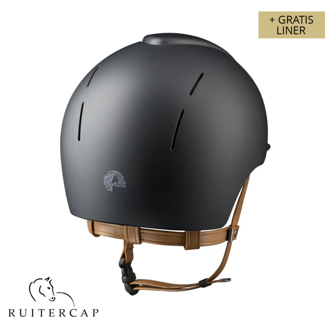 KEP Italia smart nova textile black with star silver front and glitter logo back - beige chinstrap