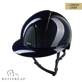 KEP Italia smart nova polish blue with star blue front and glitter logo back - polo visor - blue chinstrap