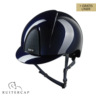 KEP Italia smart nova polish blue with star blue front and glitter logo back - blue chinstrap