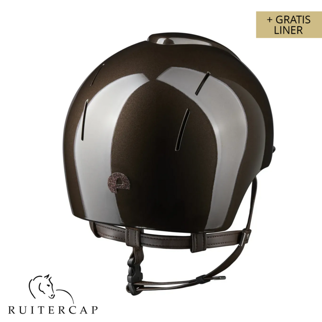 KEP Italia smart nova polish bruin met star bruin voorzijde en glitter logo achterzijde - bruin kinbandje