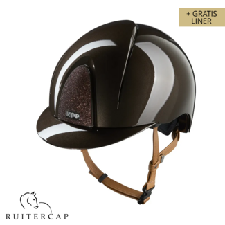 KEP Italia smart nova polish brown with star brown front and glitter logo back - brown chinstrap