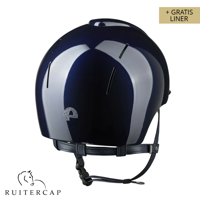 KEP Italia smart nova polish blauw met star zilver voorzijde en glitter logo achterzijde - blauw kinbandje