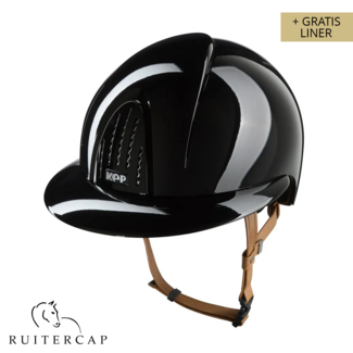 KEP Italia smart nova polish black - polo visor - beige chinstrap