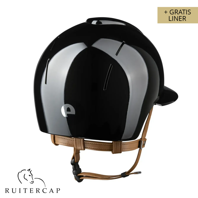 KEP Italia smart nova polish black - polo visor - beige chinstrap