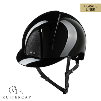 KEP Italia smart nova polish black with star black front and glitter logo back - black chinstrap