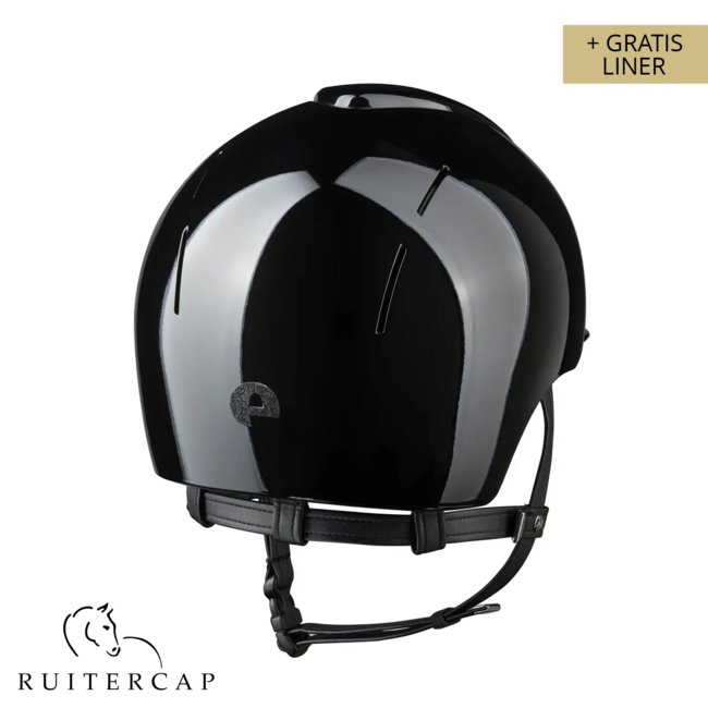 KEP Italia smart nova polish black with star black front and glitter logo back - black chinstrap