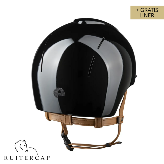 KEP Italia smart nova polish black with star black front and glitter logo back - beige chinstrap
