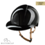 KEP Italia smart nova polish black with star black front and glitter logo back - polo visor - beige chinstrap