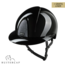 KEP Italia smart nova polish black with star silver front and glitter logo back - polo visor - black chinstrap