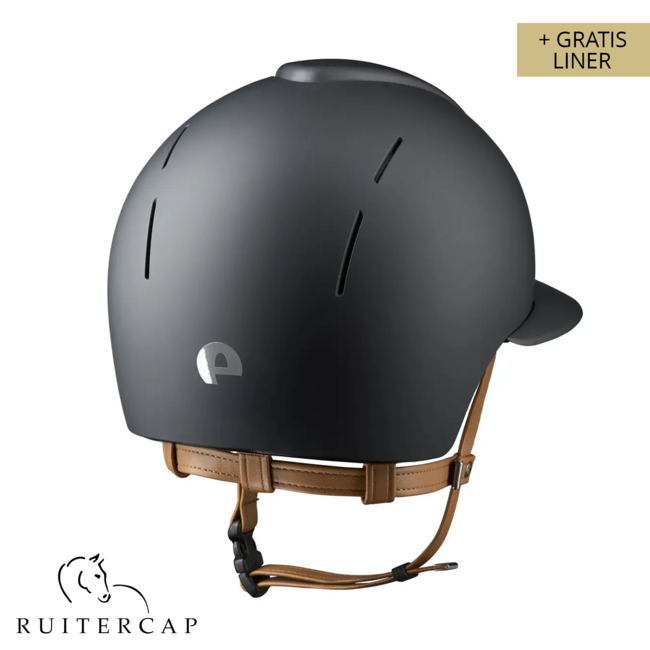 KEP Italia smart nova textile black - polo visor - beige chinstrap