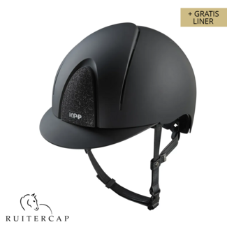 KEP Italia smart nova textile black with star black front and glitter logo back - black chinstrap