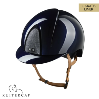 KEP Italia smart nova polish blue with star silver front and glitter logo back - beige chinstrap