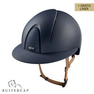 KEP Italia smart nova textile blauw met star blauw voorzijde en glitter logo achterzijde - polo klep - beige kinbandje