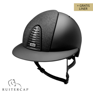 KEP Italia matt black with zwart star front - polo visor