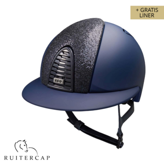 KEP Italia matt blue with blue glitter front - polo visor