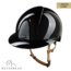 KEP Italia smart nova polish black with star silver front and glitter logo back - polo visor - beige chinstrap
