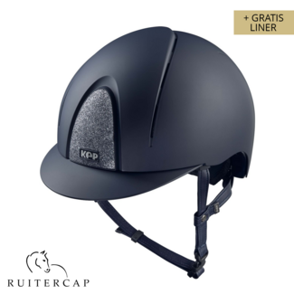 KEP Italia smart nova textile blue with star silver front and glitter logo back - blue chinstrap