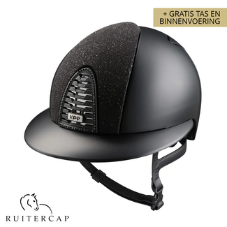KEP Italia textile metal black with vanity black front - polo visor - swarovski frame jet - mirror black sub-grill