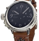 U-Boat Flightdeck 925 Black met Zilveren horlogekast