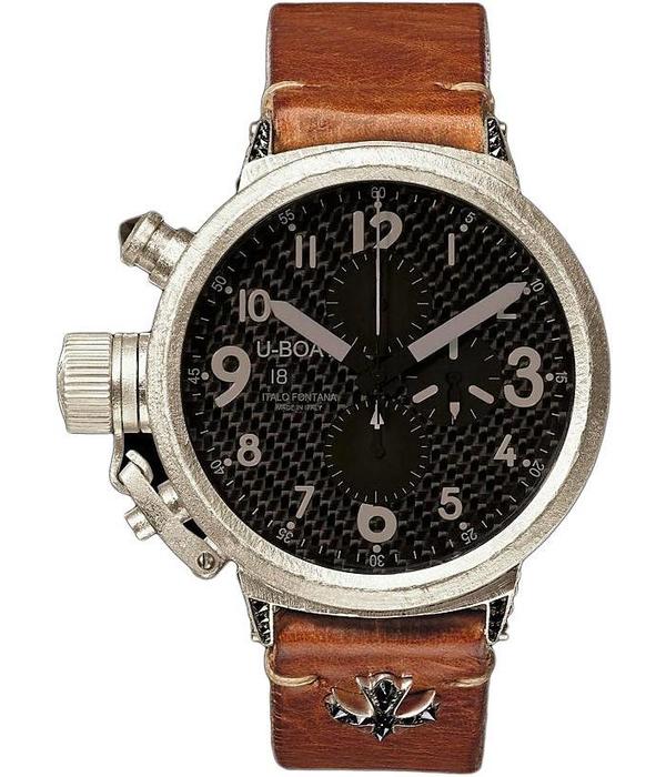 U-Boat Flightdeck 925 Black met Zilveren horlogekast