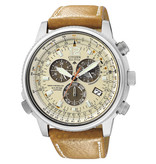 Citizen Promaster Chrono - Herenhorloge - Leer - 45 mm - Zilverkleurig / Bruin - Eco