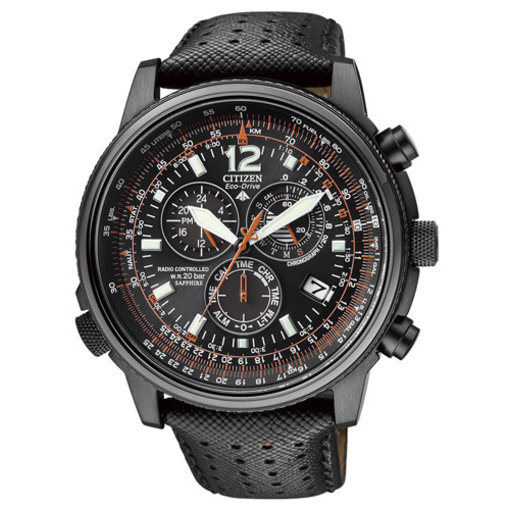 Citizen Promaster Chrono - Horloge - Leer - 45 mm - Zwart - Solar uurwerk