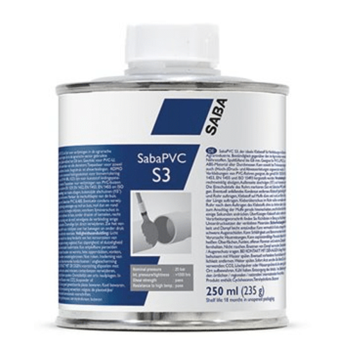 S.P.A.S. TOOLS Saba PVC glue 0.25ltr with brush KIWA type SabaPVC S3