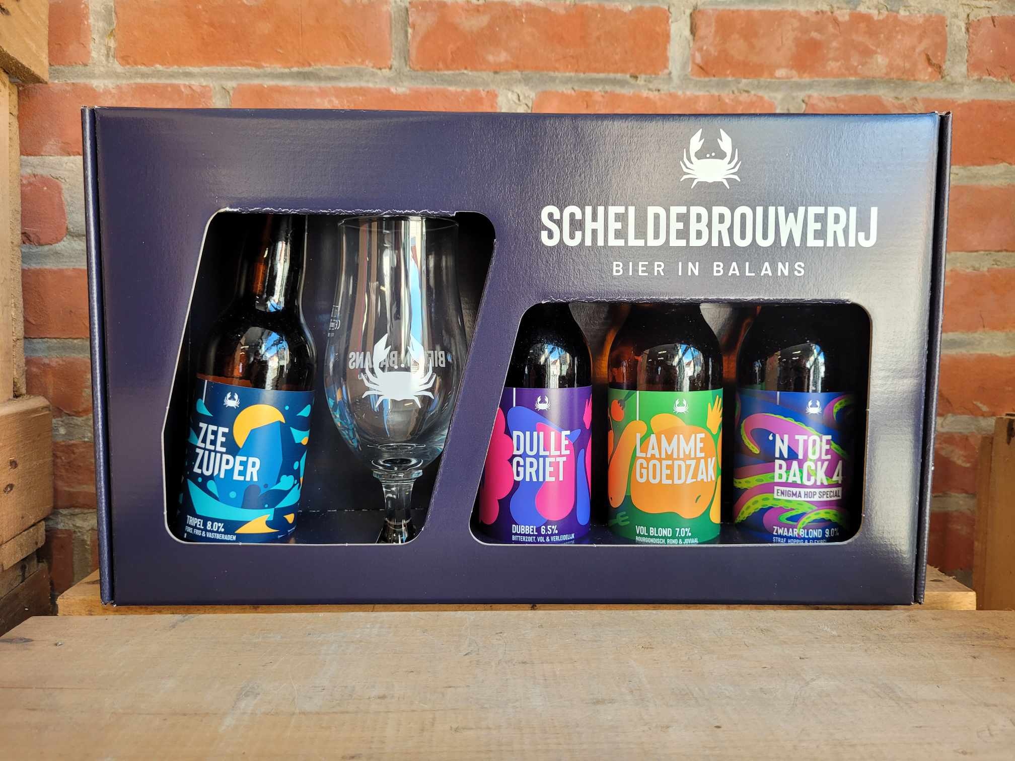 SCHELDE BROUWERIJ BOX BALANS 4X33 CL + GLAS