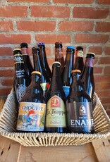 BASKET OF SQUARE BROWN BEERS