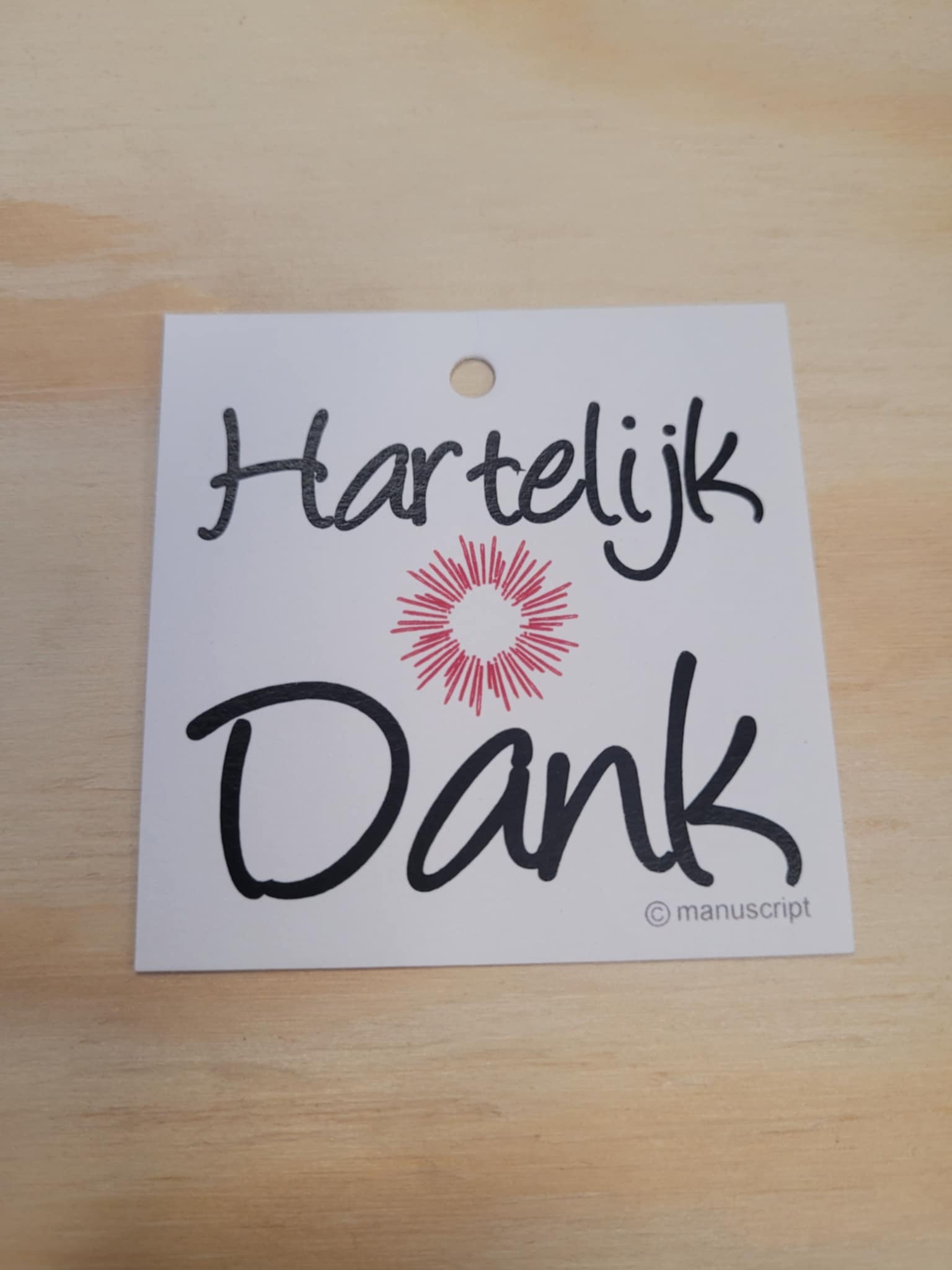 DANKKAARTJE BEDANKT