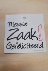 DANKKAARTJE NIEUWE ZAAK GEFELICITEERD