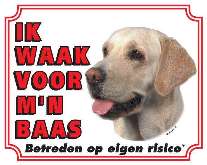Stickerkoning Labrador Retriever Waakbord Blond stickerkoning kopen in de aanbieding