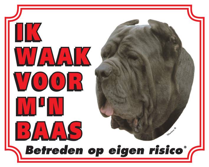 Stickerkoning Mastino Waakbord Ik Waak Voor Mijn Baas stickerkoning kopen in de aanbieding