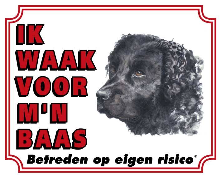 Stickerkoning Wetterhoun Waakbord Ik Waak Voor Mijn Baas stickerkoning kopen in de aanbieding