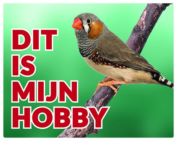 Stickerkoning Zebravink Waakbord Dit Is Mijn Hobby stickerkoning kopen in de aanbieding