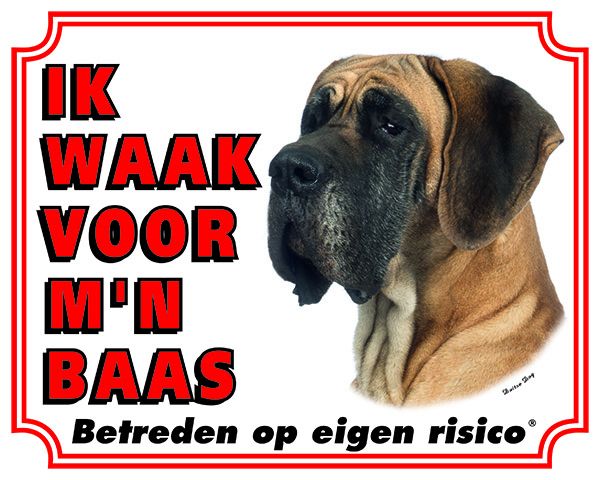 Stickerkoning Duitse Dog Waakbord Ik Waak Voor Mijn Baas stickerkoning kopen in de aanbieding