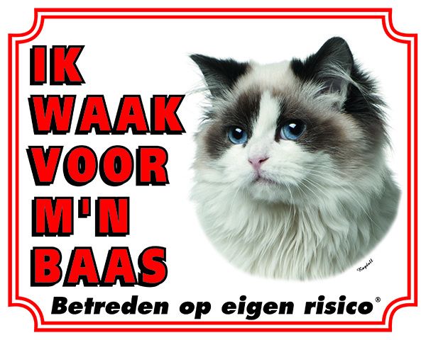 Stickerkoning Ragdoll Waakbord Ik Waak Voor Mijn Baas stickerkoning kopen in de aanbieding