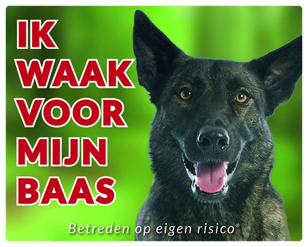 Stickerkoning Hollandse Herder Waakbord Ik Waak Voor Mijn Baas stickerkoning kopen in de aanbieding