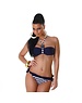  Tweekleurige Fashion Neckholder Bikini Set Navy