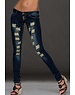  Crashed Skinny Jeans in Vernietigd Look Donkerblauw