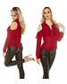  Fashion Blouse met Lange Mouwen & Volant Bordeaux