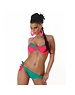 H.Nathalie Dames Tweekleurige Gedraaide Neckholder Bikini