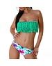  Bandeau Fringe Bikini met Franjes Groen