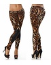 Makers Fashiongirl Dames Trendy Legging met Leoprint Bruin