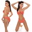 Neckholder Monokini met Ketting Effect Coral