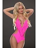 Power Flower Fashion Monokini met Lange Franjes Pink